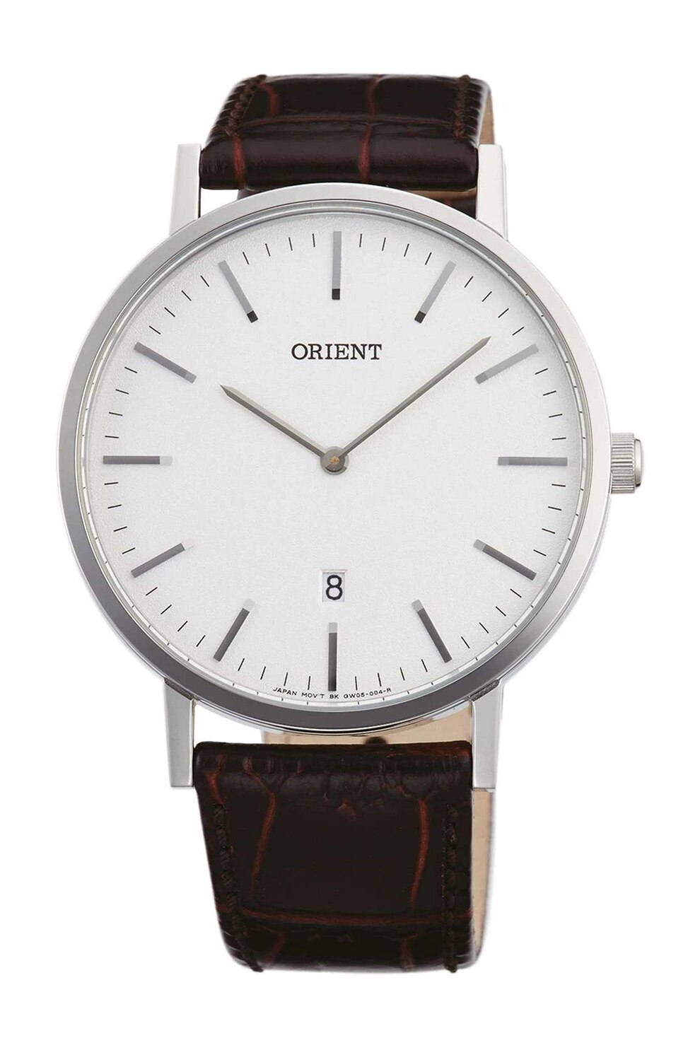 ORIENT, Ceas quartz cu o curea de piele, Maro inchis