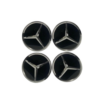 Set 4 capace roti 75mm compatibil jante aliaj Mercedes-Benz negru/argintiu,model STAR Set 4 capace roti 75mm compatibil jante aliaj Mercedes-Benz negru/argintiu,model STAR