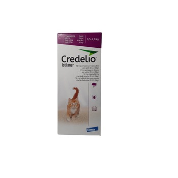 Tableta Credelio 12 mg pisica 0,5-2 KG, 1 tableta Tableta Credelio 12 mg pisica 0,5-2 KG, 1 tableta