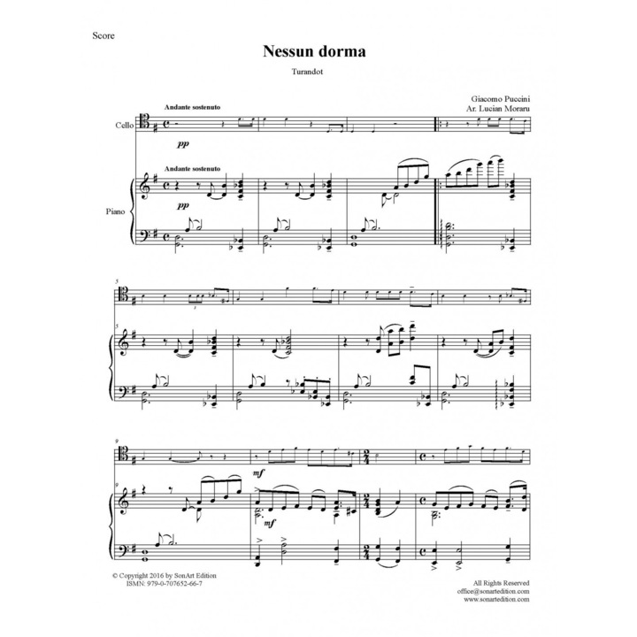 Nessun Dorma – Puccini – cselló és zongora