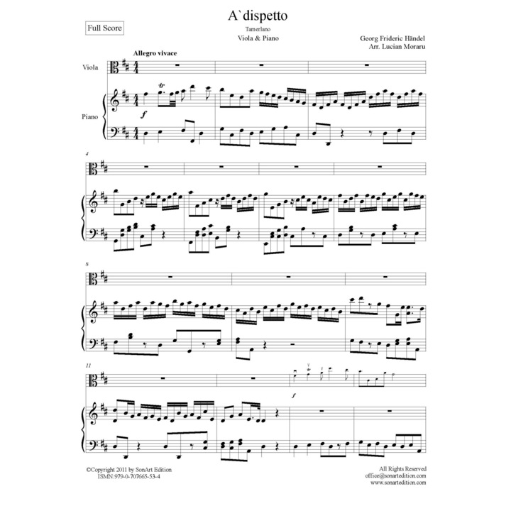 A`dispetto - Georg Fridrich Haendel - Viola & Pian
