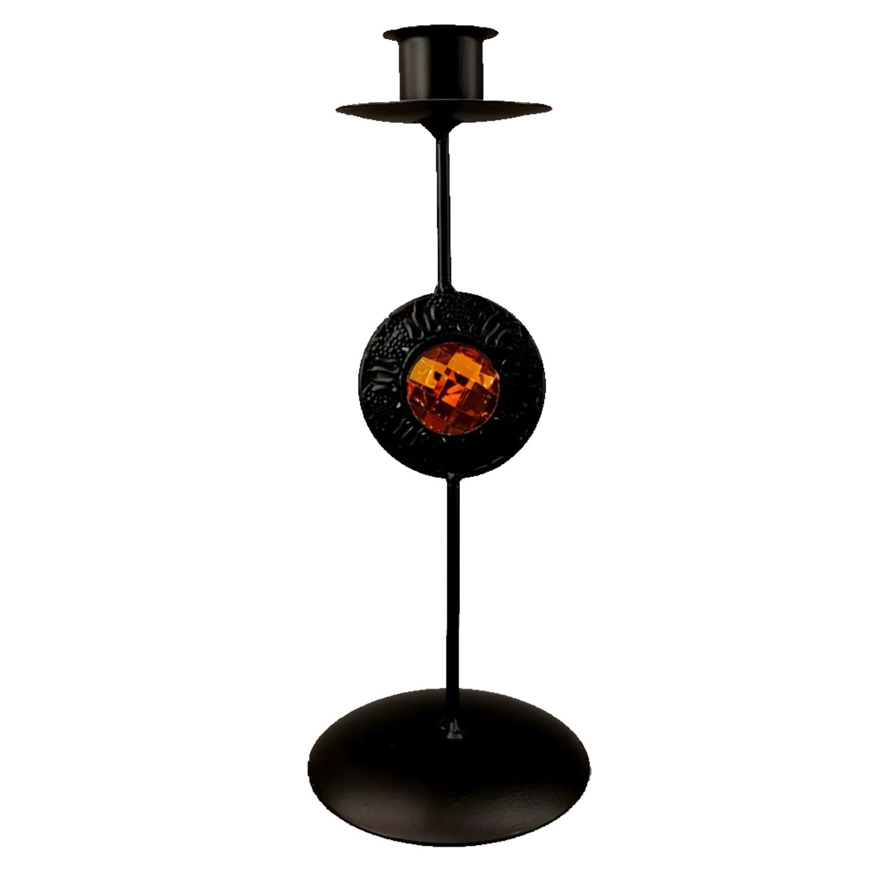 Suport lumanare negru,cu pietricica, ClauM, 12-5/1