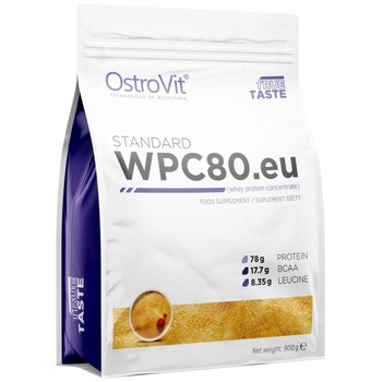 Supliment alimentar OstroVit Whey Protein Concentrate 80%, Creme brulee, 900 gr Supliment alimentar OstroVit Whey Protein Concentrate 80%, Creme brulee, 900 gr