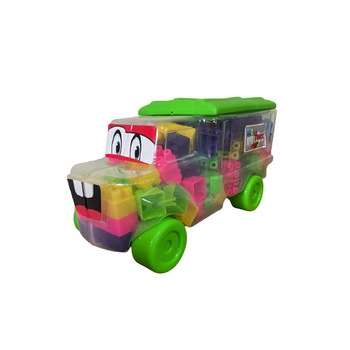 Set de constructie Camion Huby Toys 90 piese, verde