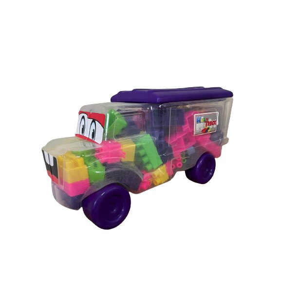 Set de constructie Camion Huby Toys 90 piese, mov