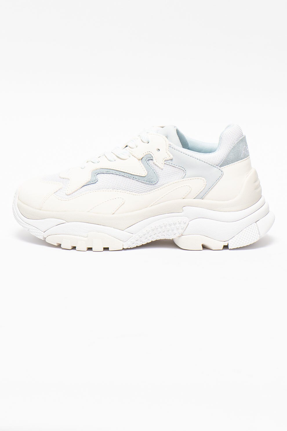 ASH, Pantofi sport din piele cu aspect masiv, insertii din piele intoarsa si material textil Addict