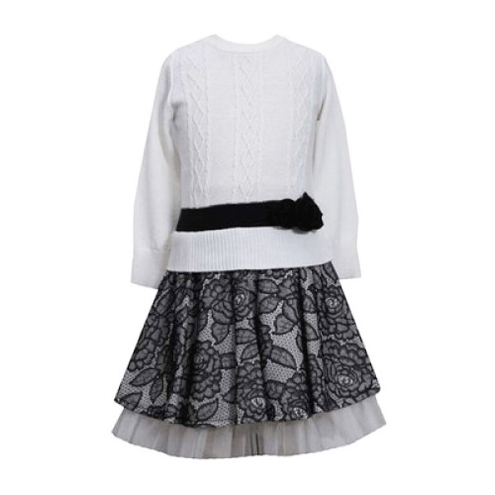 Rochita Pulover alb si fustita