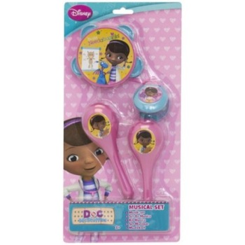 Instrumente muzicale Dr. Plusica, tamburina, maracas si castanieta Instrumente muzicale Dr. Plusica, tamburina, maracas si castanieta