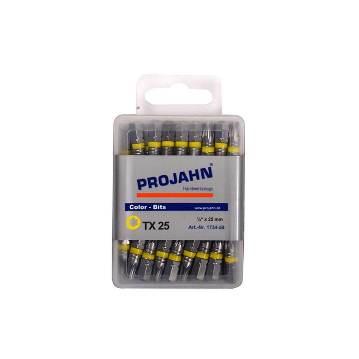 Set de biti colorati TX T30 Torx PROJAHN 1/4" 50 buc/set