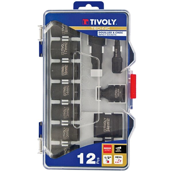 Trusa capete chei tubulare de impact 1/2” - 12 piese Tivoly