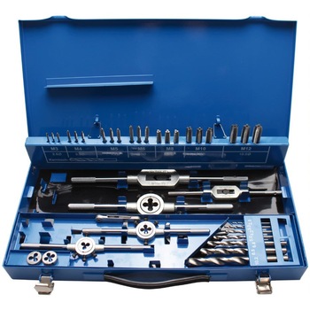 Set filiere si tarozi M3-M12, 44 piese Set filiere si tarozi M3-M12, 44 piese