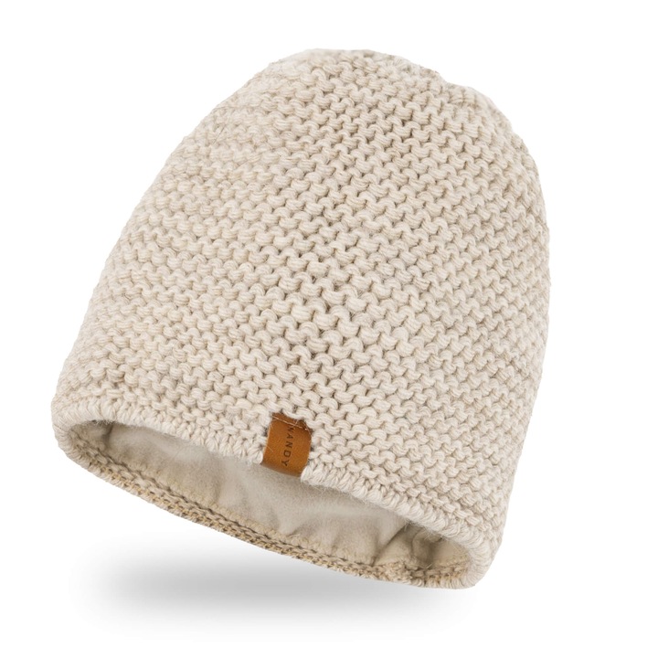 Női téli sapka, Nandy, bézs