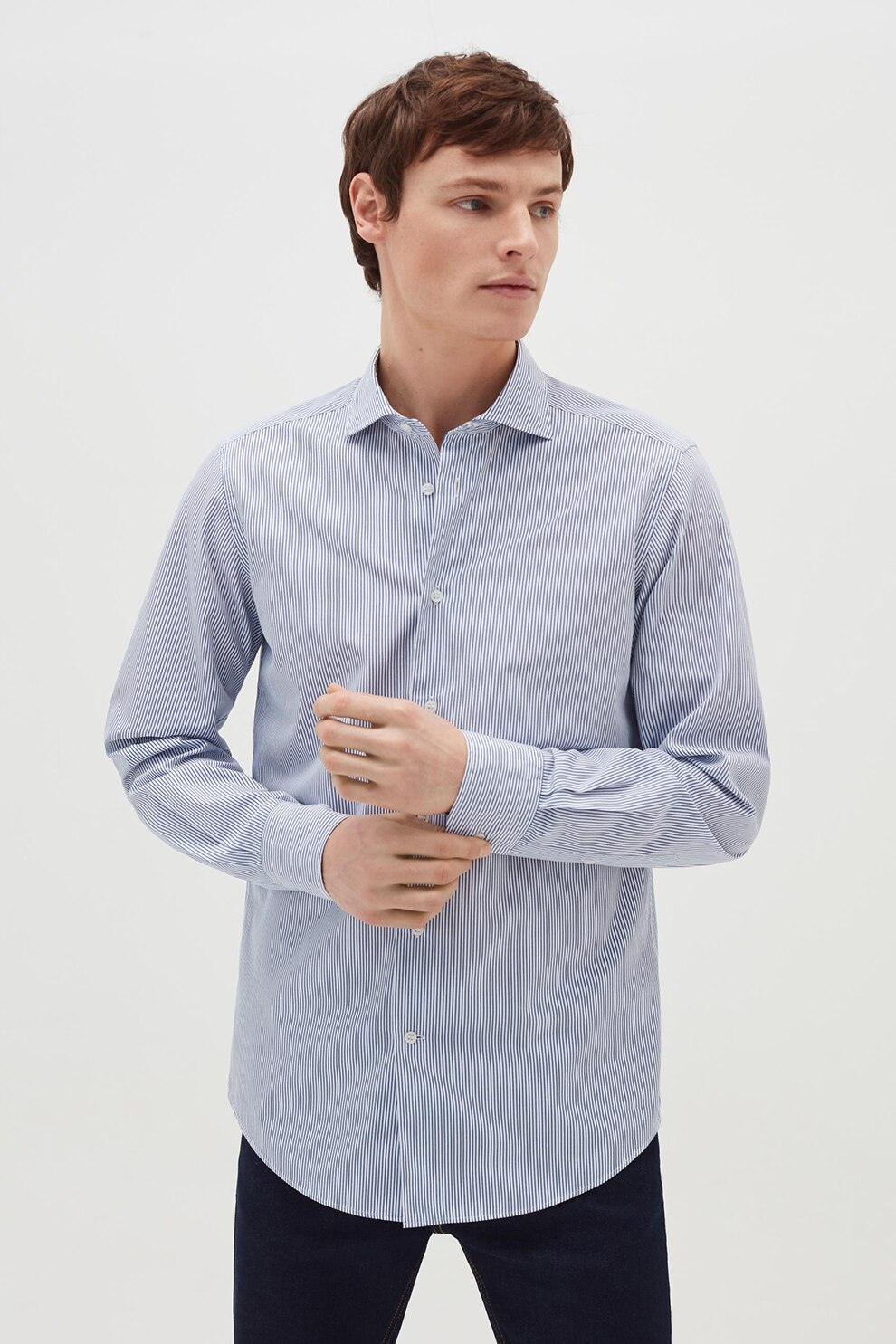 OVS, Camasa in dungi, Bleu/Alb, S