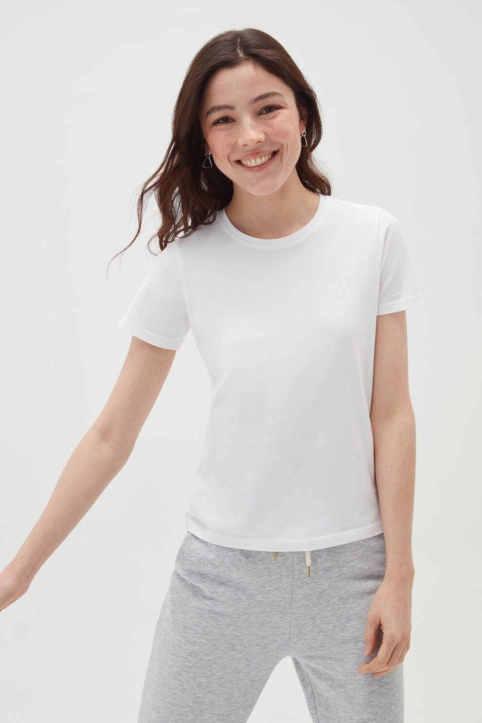 OVS, Tricou cu decolteu la baza gatului, Alb