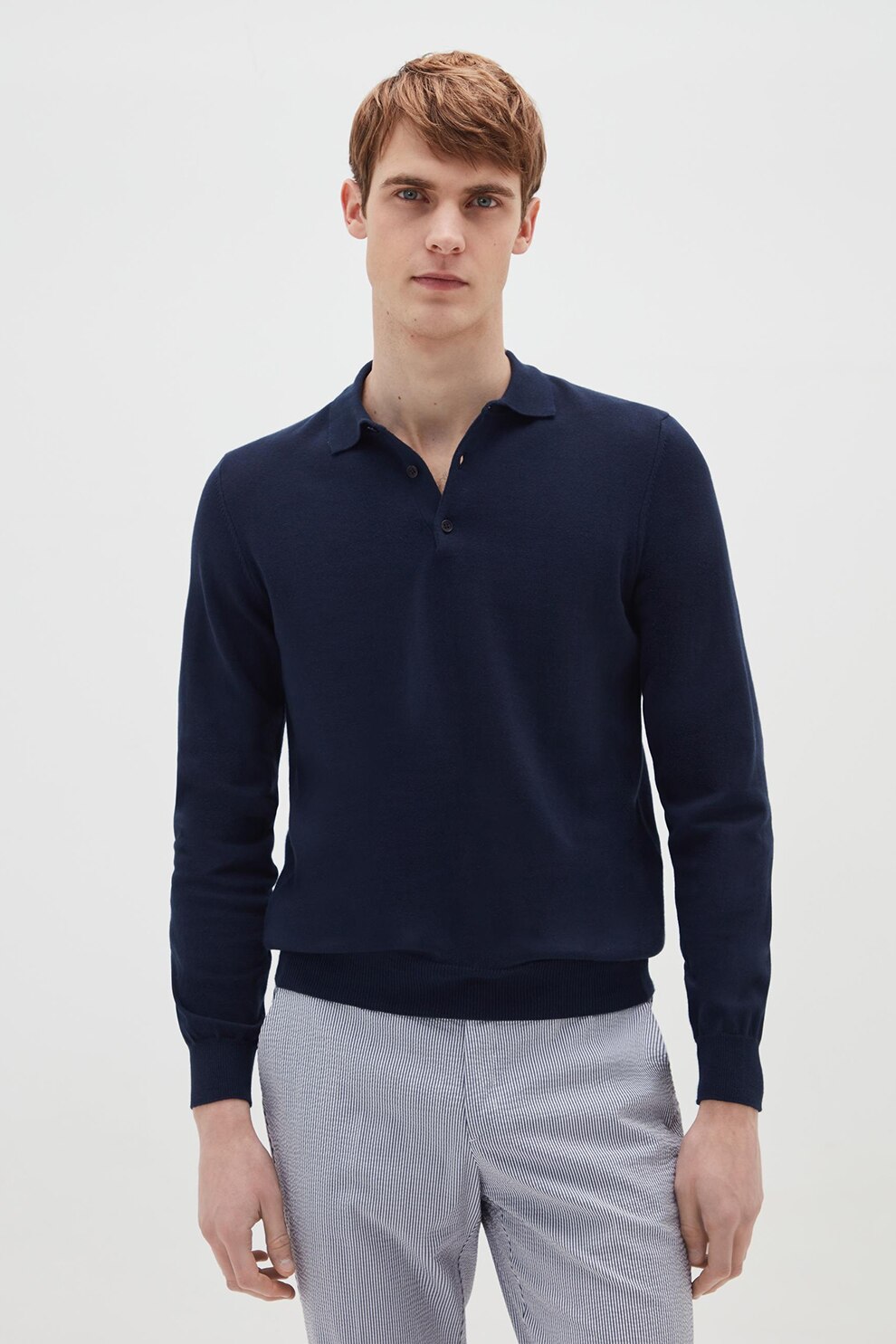 OVS, Bluza polo de bumbac, Albastru, S