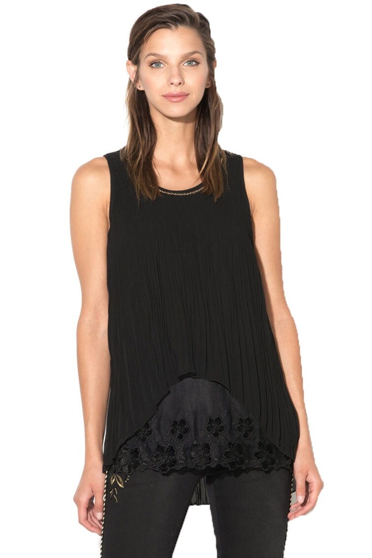 Bluza fara maneci, Desigual, Negru