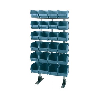 Raft din metal ARTPLAST cu 24 cutii depozitare din polipropilena antisoc ECO 600x300x1250mm Raft din metal ARTPLAST cu 24 cutii depozitare din polipropilena antisoc ECO 600x300x1250mm