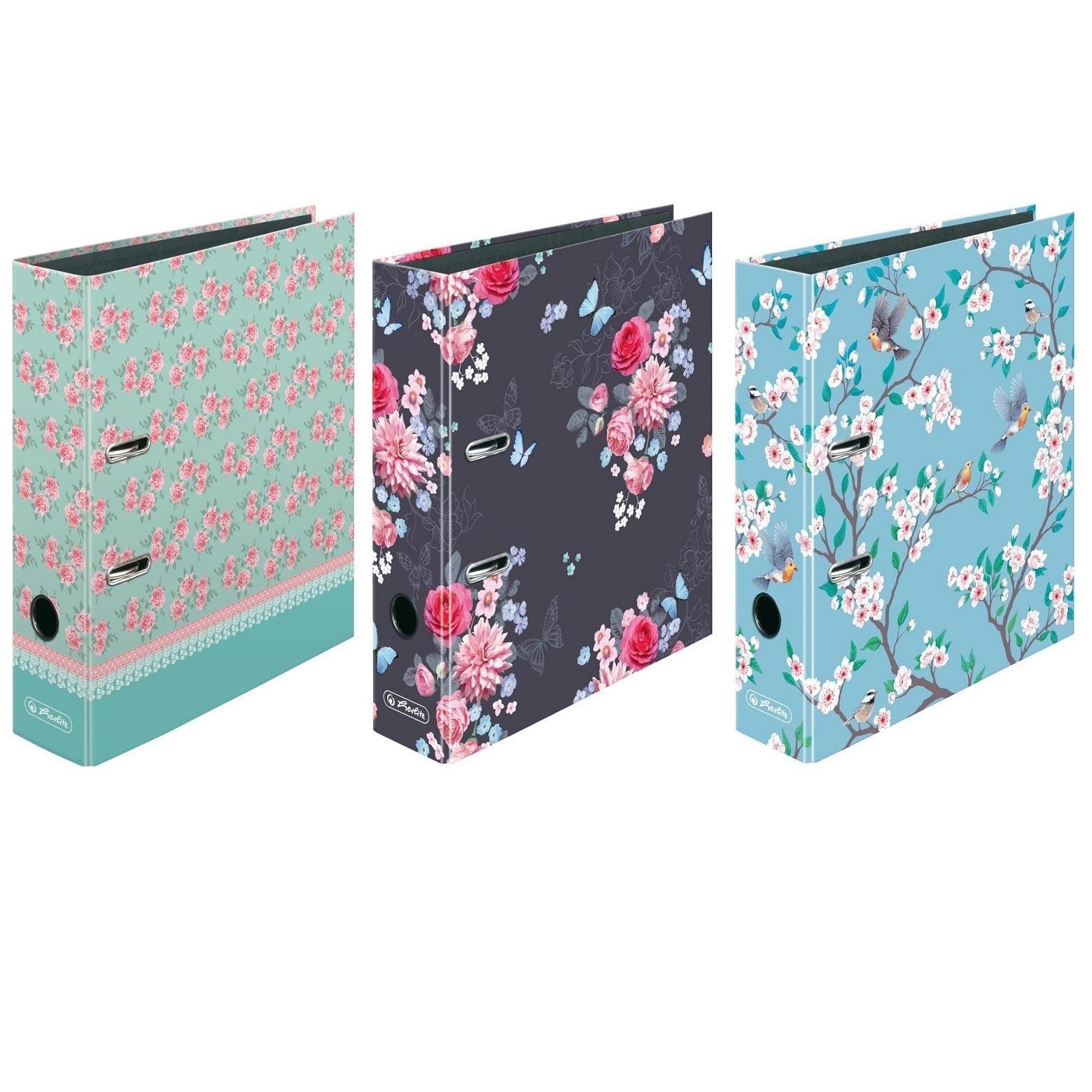 Set 3 bibliorafturi Herlitz plastifiat, 8 cm Lady Like