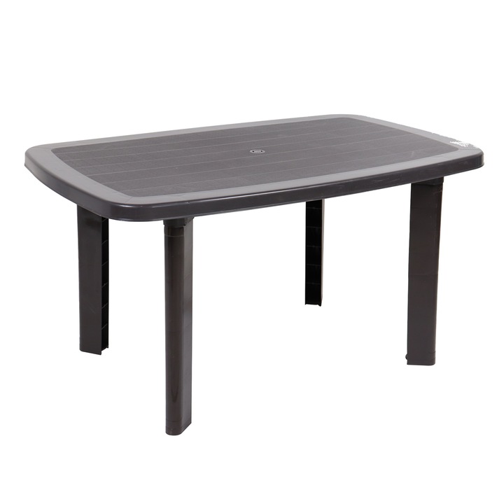 Masa ovala 6 persoane din material plastic cu picioare detasabile, dimensiune 135 x 85 x 70 cm, rezistenta la UV