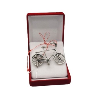 Martisor tip brosa in forma de Bicicleta, in cutie de catifea Martisor tip brosa in forma de Bicicleta, in cutie de catifea
