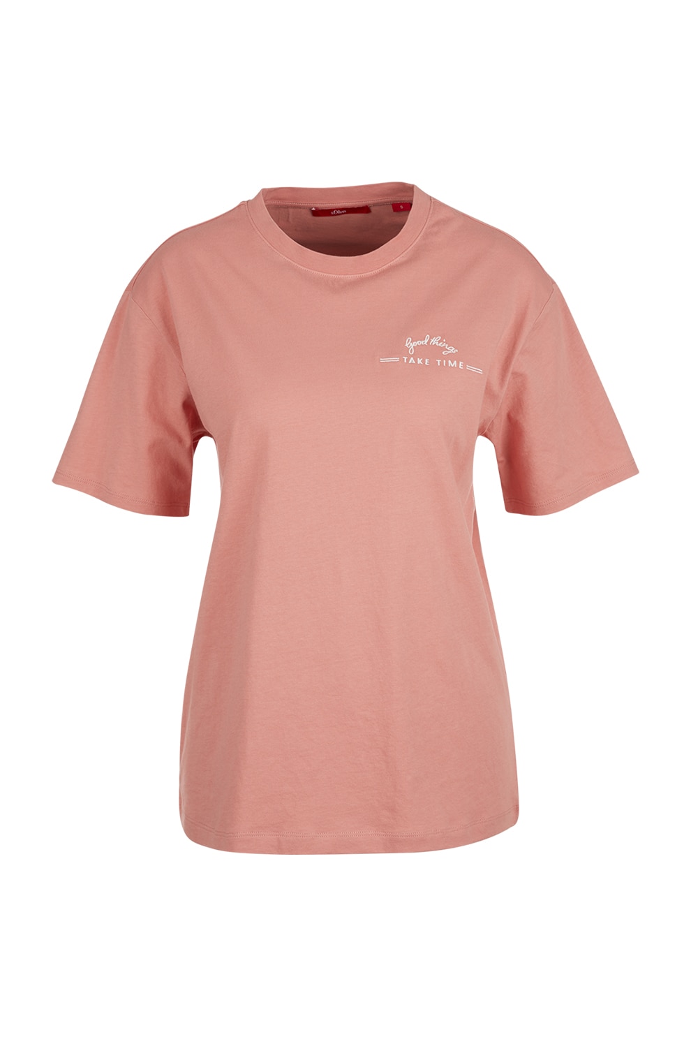s.Oliver, Tricou cu detaliu text, Rosu stins