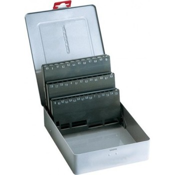 Cutie de metal pentru burghie Ø 1.00–5.90 mm, 50 buc., fara continut, DIN 338 Cutie de metal pentru burghie Ø 1.00–5.90 mm, 50 buc., fara continut, DIN 338
