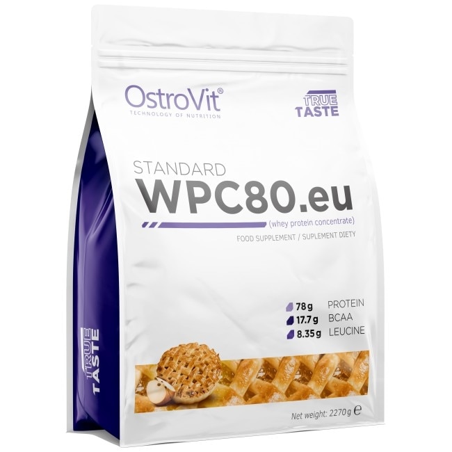 Supliment alimentar OstroVit Whey Protein Concentrate 80%, Placinta cu mere, 2270 gr
