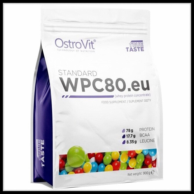 Хранителна добавка OstroVit Whey Protein Concentrate 80, Bubble Gum