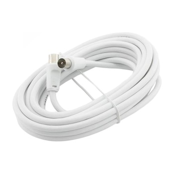 Cablu SBOX antena TV, RF-5, coaxial, mama-tata, 75 Ohm, 5 metri, alb Cablu SBOX antena TV, RF-5, coaxial, mama-tata, 75 Ohm, 5 metri, alb