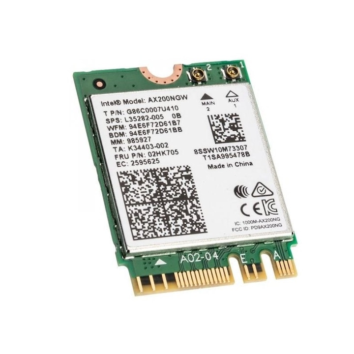Мрежова карта Intel, Dual Band Wireless, AX200NGW WLAN, Wi-FI 6 AX200 2230 2x2 AX Без vPro, 2.4GHz / 5GHz WLAN BT5,1