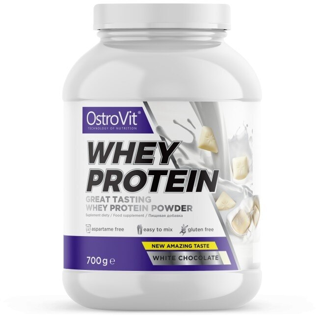 Supliment alimentar OstroVit Whey Protein, Ciocolata Alba, 700 gr