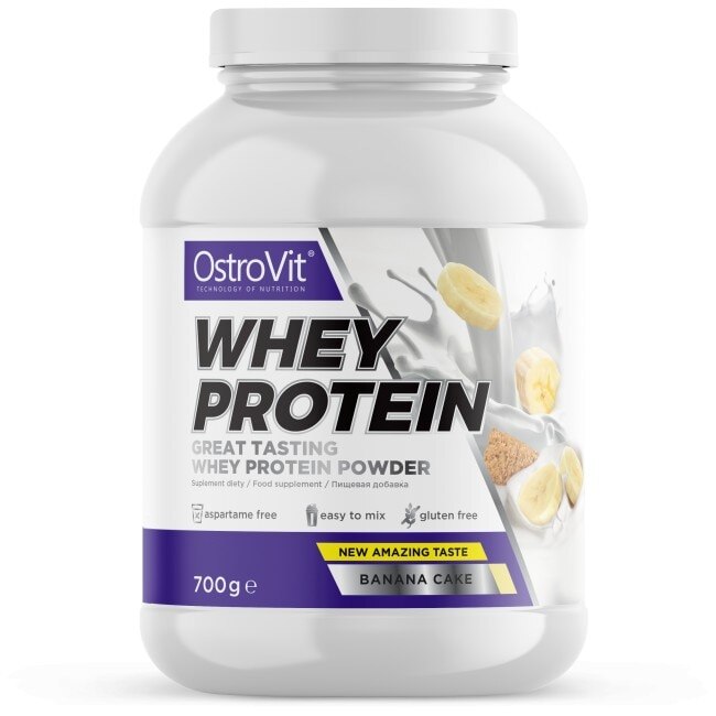 Supliment alimentar OstroVit Whey Protein, Tort de Banane, 700 gr