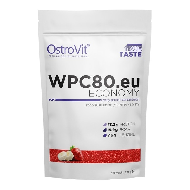 Supliment alimentar OstroVit Economy WPC80.eu, Fructe de padure si Banane, 700 gr