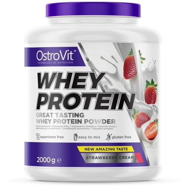 Supliment alimentar OstroVit Whey Protein, Crema de fructe de padure, 2000 gr