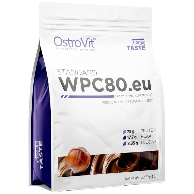 Supliment alimentar OstroVit Whey Protein Concentrate 80%, Alune, 2270 gr