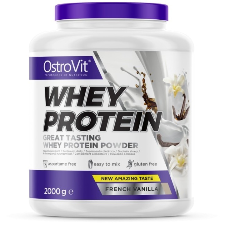 Supliment alimentar OstroVit Whey Protein, Vanilie, 2000 gr