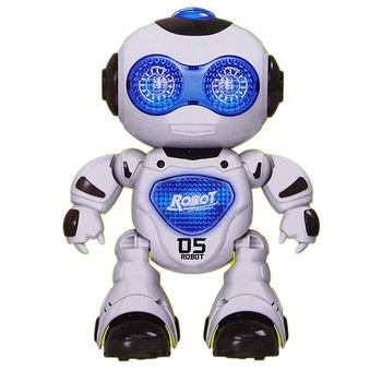 Robot Inteligent Salamandra Kids, Efecte Luminoase si Sonore, Alb cu Albastru, 22 cm Robot Inteligent Salamandra Kids, Efecte Luminoase si Sonore, Alb cu Albastru, 22 cm