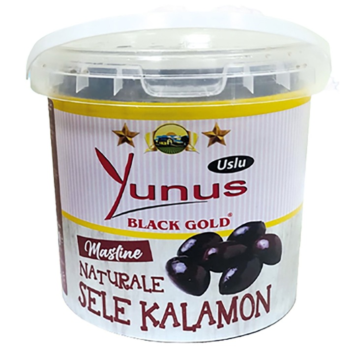 Masline negre Kalamon, Yunus, calibru 280-320, Yunus, 700 g