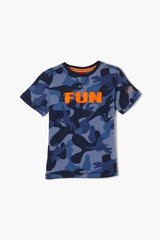 s.Oliver, Tricou cu model si aplicatie texturata, Bleumarin/albastru prafuit/Oranj mandarina, 92-98 CM s.Oliver, Tricou cu model si aplicatie texturata, Bleumarin/albastru prafuit/Oranj mandarina, 92-98 CM