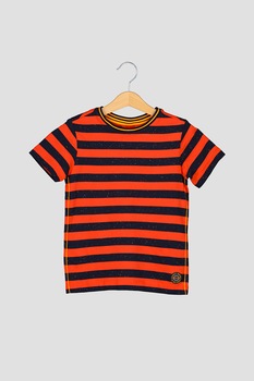 s.Oliver, Set 2 tricouri cu decolteu la baza gatului, baieti, cu dungi si uni, Bleumarin/Verde, Bleumarin/Rosu s.Oliver, Set 2 tricouri cu decolteu la baza gatului, baieti, cu dungi si uni, Bleumarin/Verde, Bleumarin/Rosu