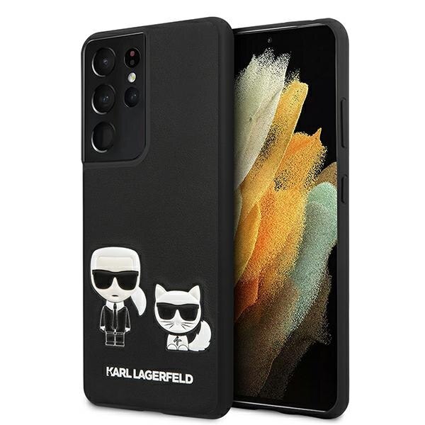 Husa compatibila cu Samsung Galaxy S21 Ultra Karl Lagerfeld Ikonik Karl & Choupette black
