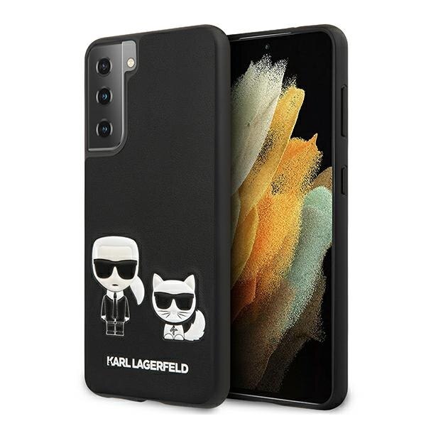 Husa compatibila cu Samsung Galaxy S21 Karl Lagerfeld Ikonik Karl & Choupette black