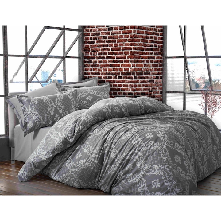 Спално бельо Terpe Oriental Gray, Ранфорс, 2 човека, 50X70, 220X200