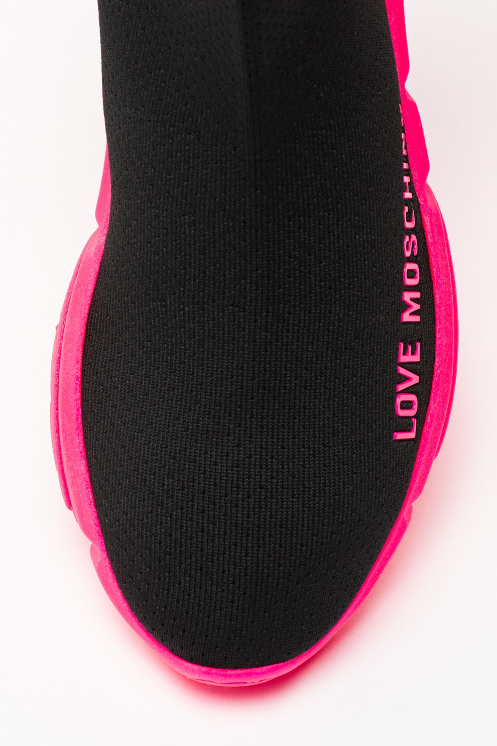Love Moschino, Pantofi sport inalti cu terminatie tip soseta
