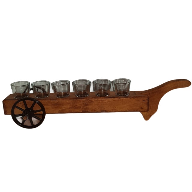 Set 6 pahare tip shot 40 ml, suport Caruta