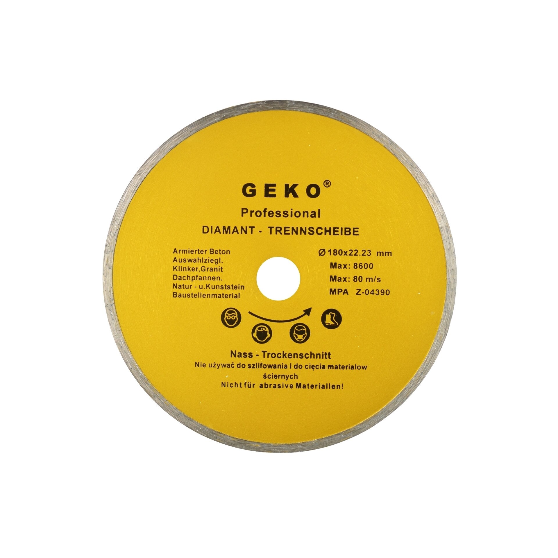 Disc diamantat cu profil continuu 180x8x22mm, Geko G00243