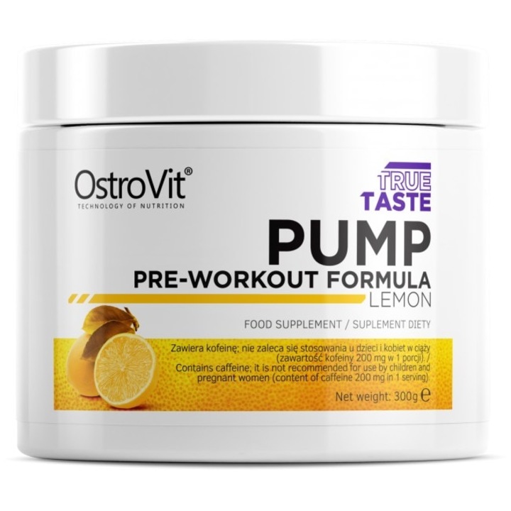 Supliment alimentar OstroVit PUMP Pre-Workout Formula, Lemon, 300 gr