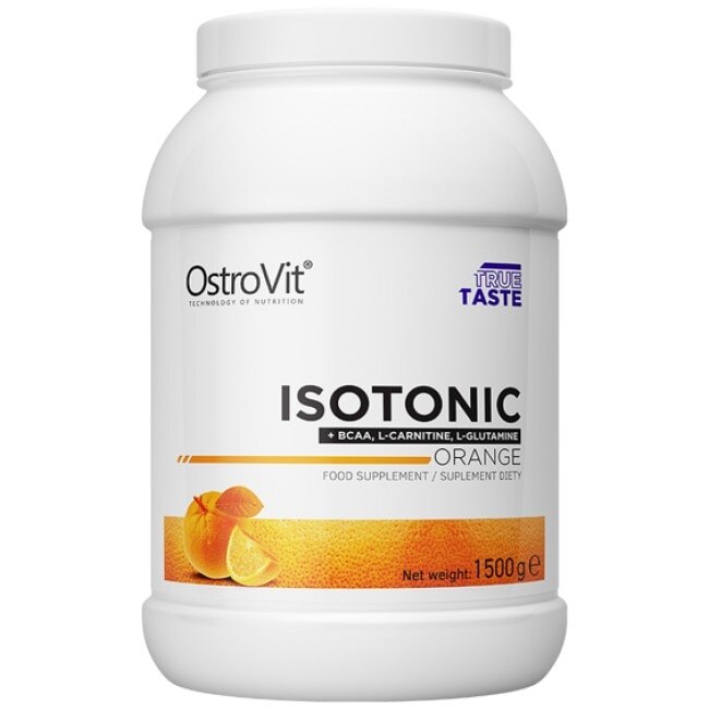 Supliment alimentar OstroVit Isotonic Powder + BCAA L-Carnitine L-Glutamine, Portocale, 1500 gr