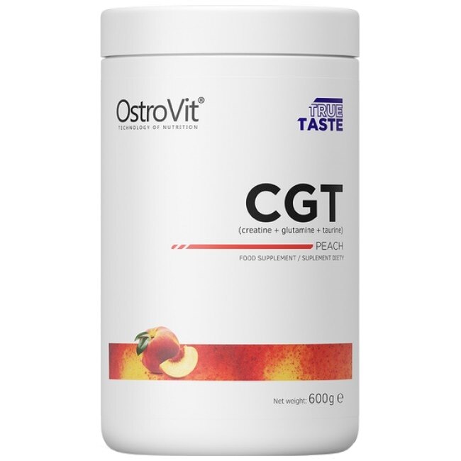 Supliment alimentar OstroVit CGT Powder / Creatine + Glutamine + Taurine, Piersici, 600 gr
