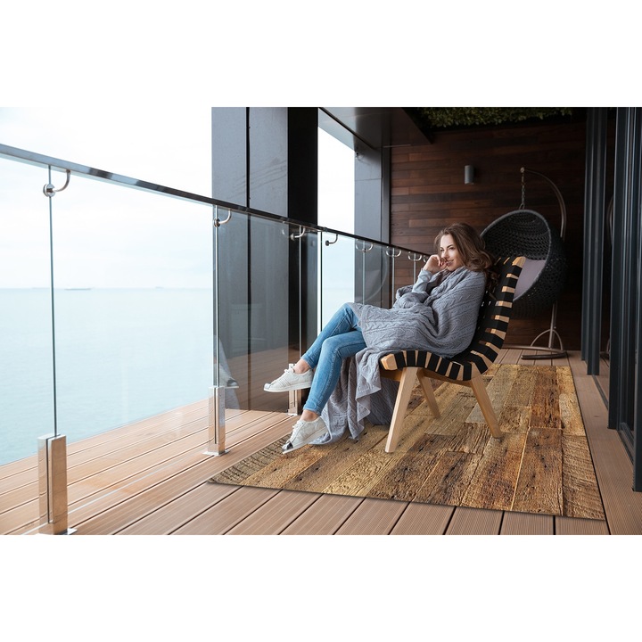 Covor de vinil pentru terasa, PVC, model modele bogate, 60x90cm